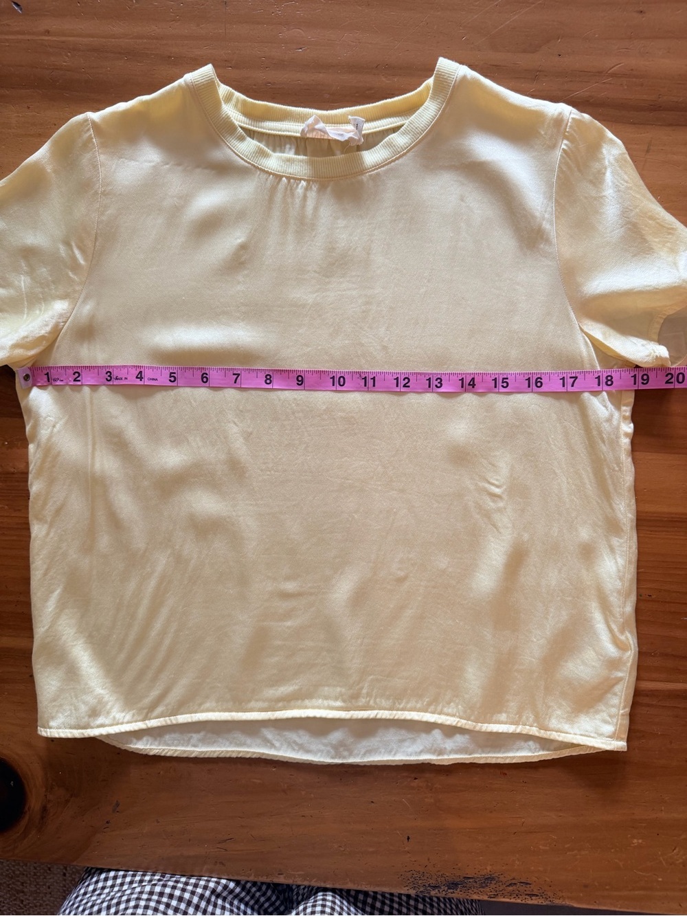 Nation LA Marie Satin Boxy Tee in Butter Yellow Small - Picture 6 of 6
